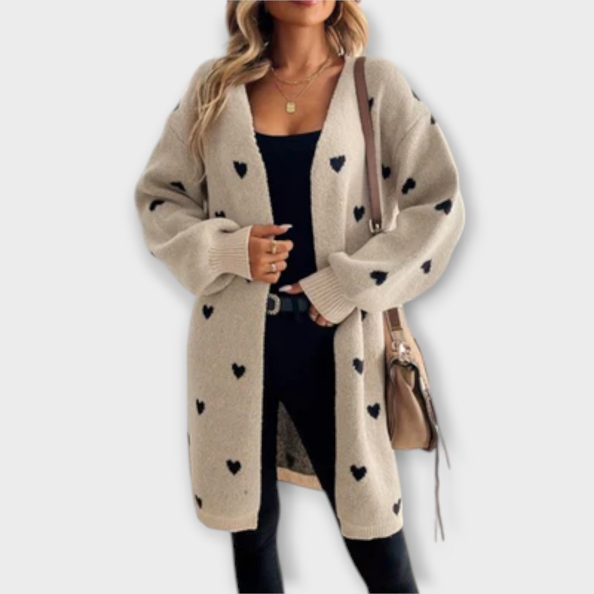 Joanna | Kardigan z Wzorem Serca