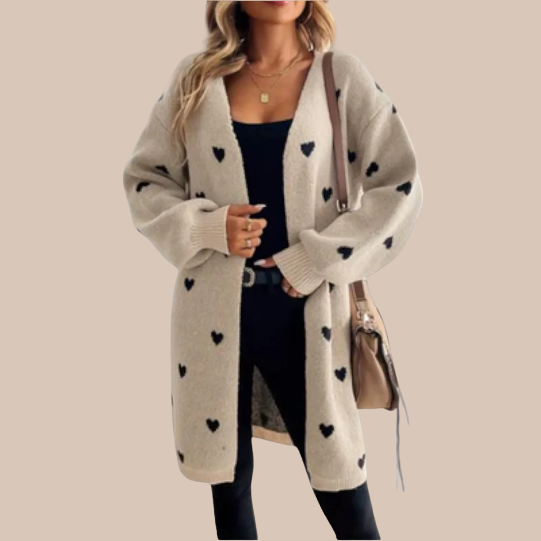 Joanna | Kardigan z Wzorem Serca