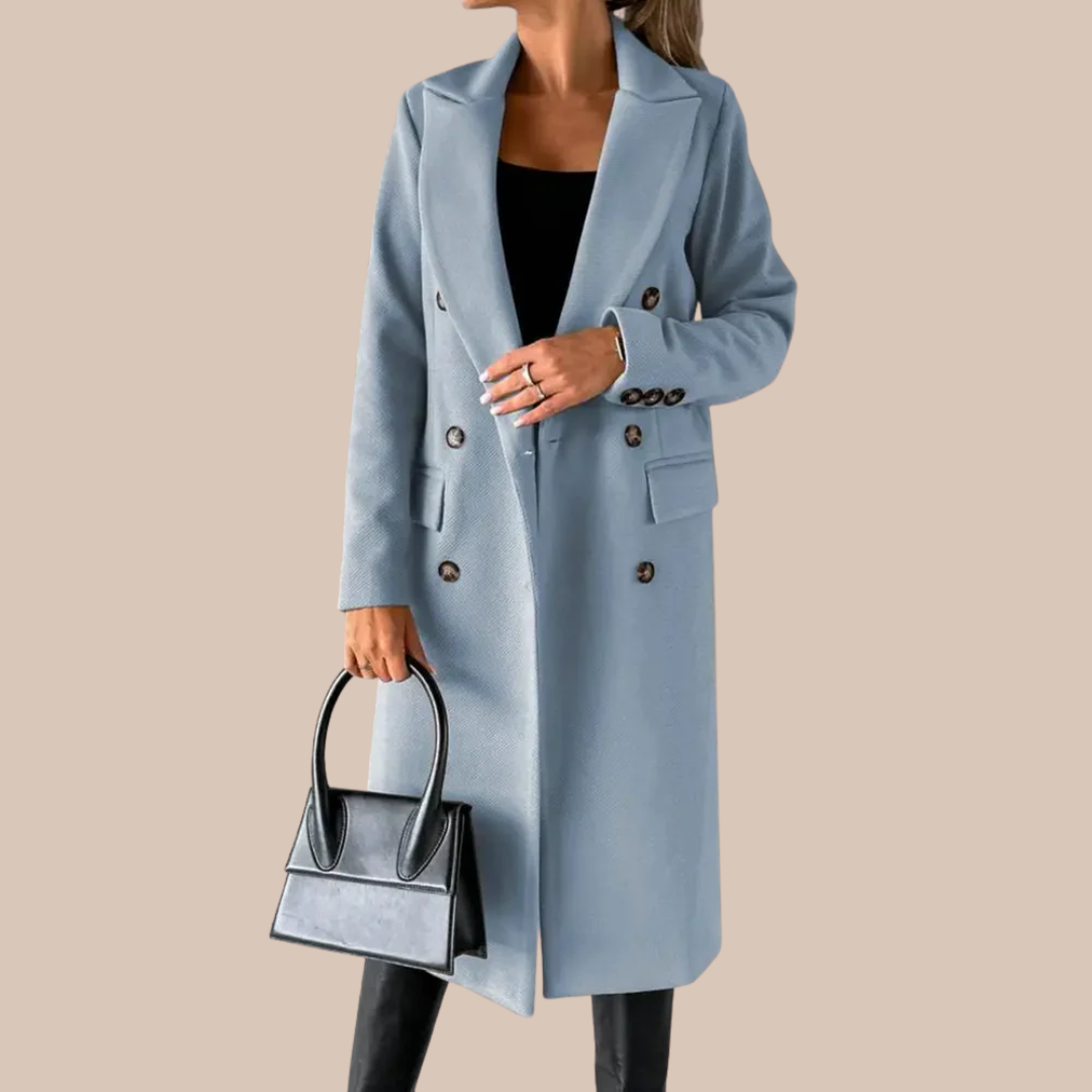 Lily | Elegancki Długi Płaszcz z Guzikami
