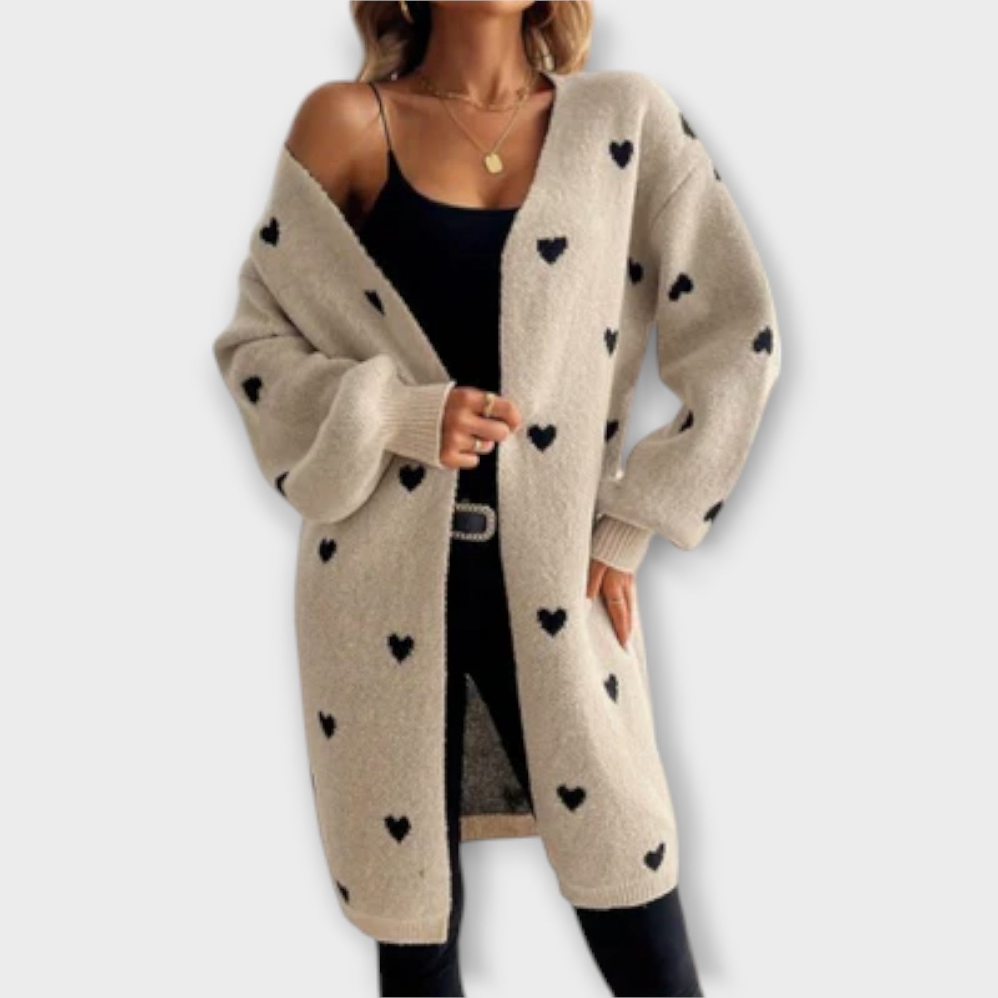 Joanna | Kardigan z Wzorem Serca