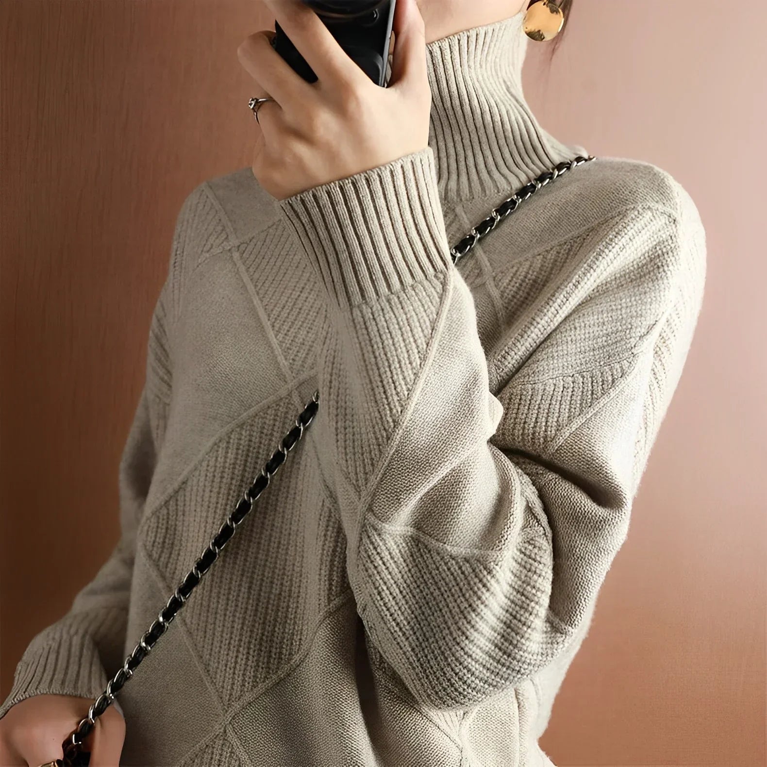 Marcelle | Gruby sweter z golfem