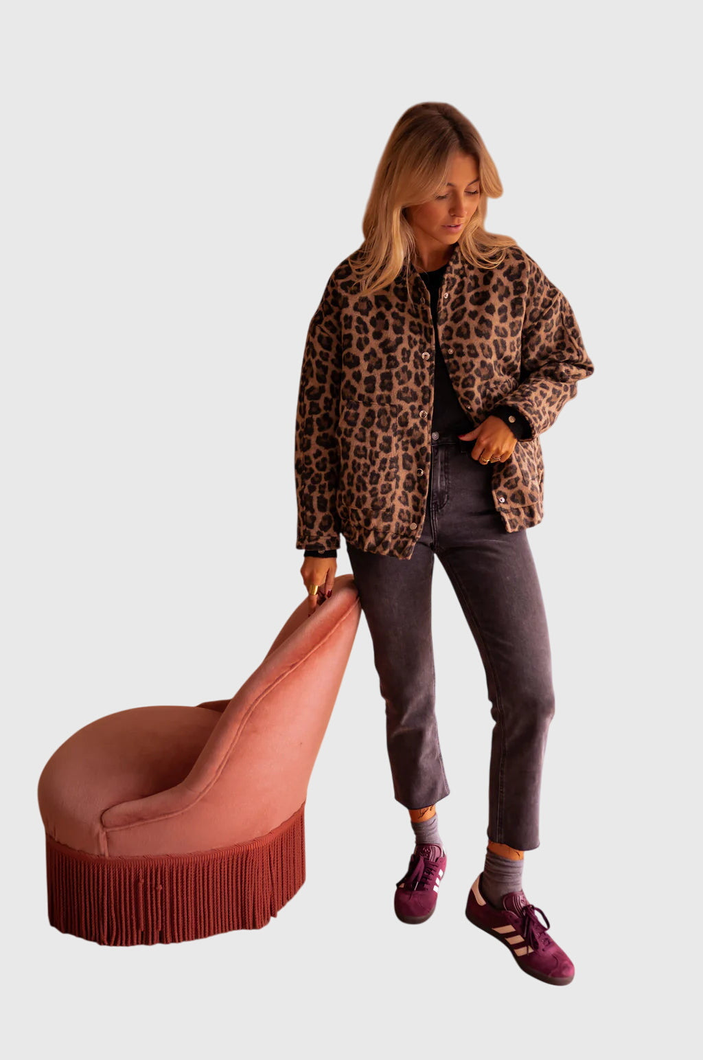 Elodie | Stylowa Kurtka w Print Lwa