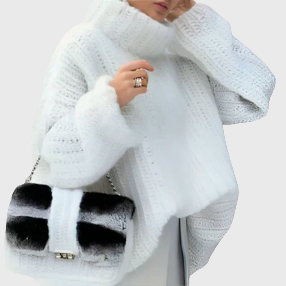 Paulina - Damski sweter z kapturem z długim rękawem