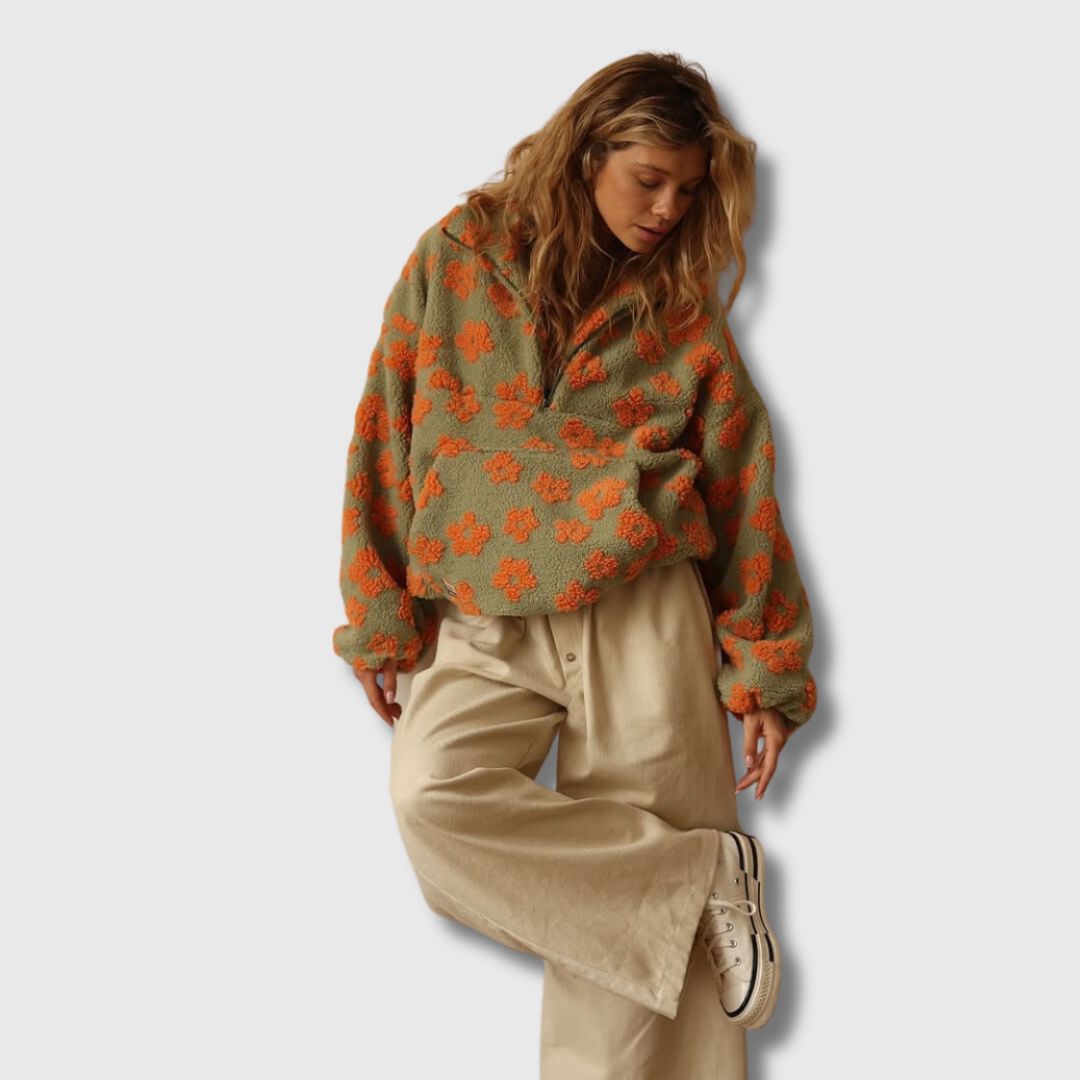 Sandra - Sweter Sherpa w stylu boho