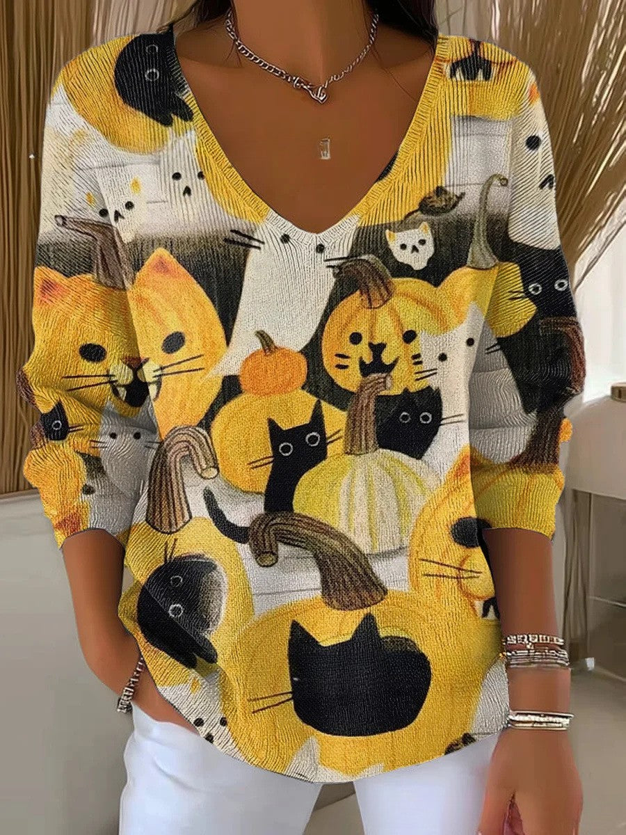 FLORENCE | Sweter z dekoltem w serek