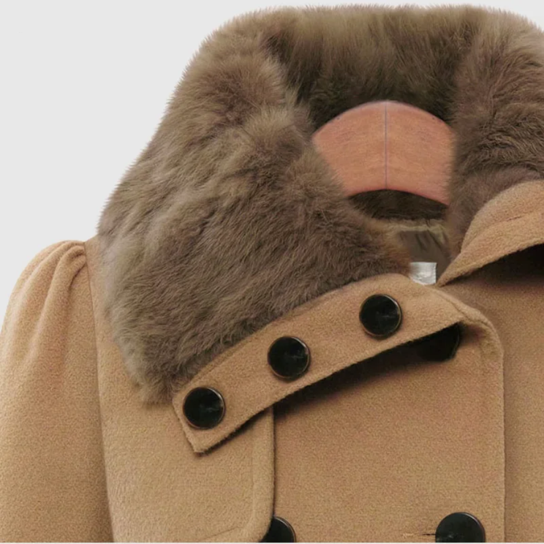 Kendall | Luksusowy płaszcz z futrzanym kołnierzem