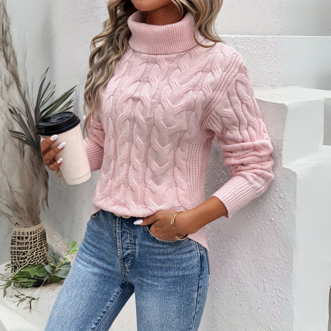 Amelia | Elegancki sweter z golfem z dzianiny