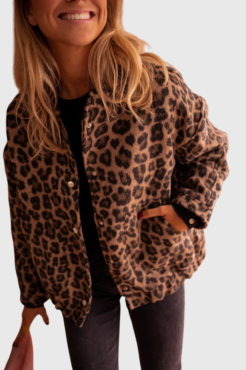 Elodie | Stylowa Kurtka w Print Lwa