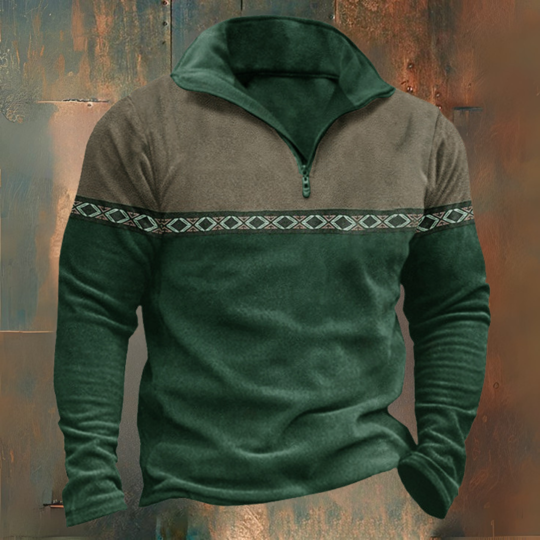 Bluza Jacquard z pół zamkiem