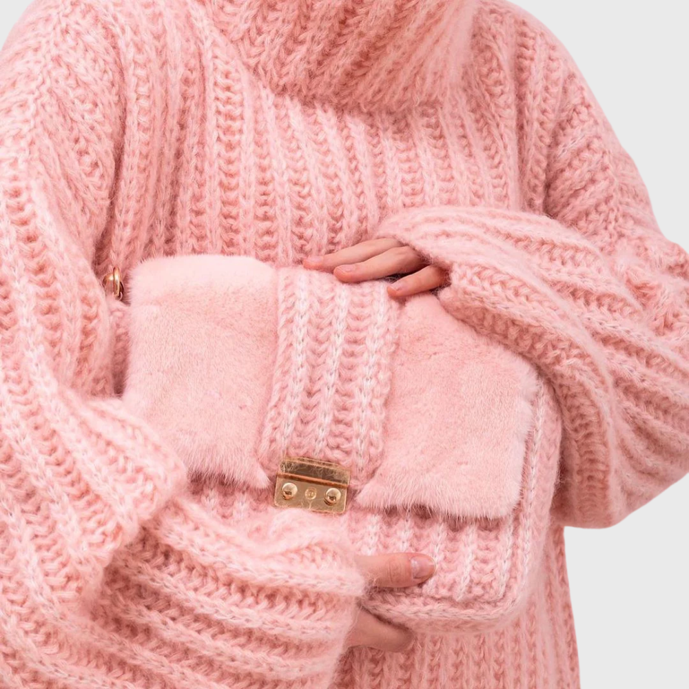 Paulina - Damski sweter z kapturem z długim rękawem