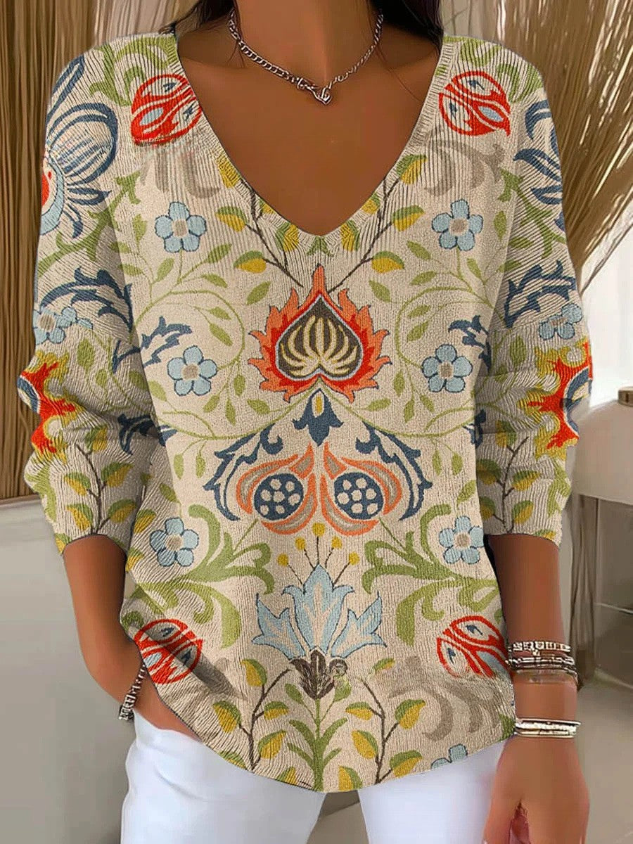 MARGAUX | Sweter dzianinowy z dekoltem w serek