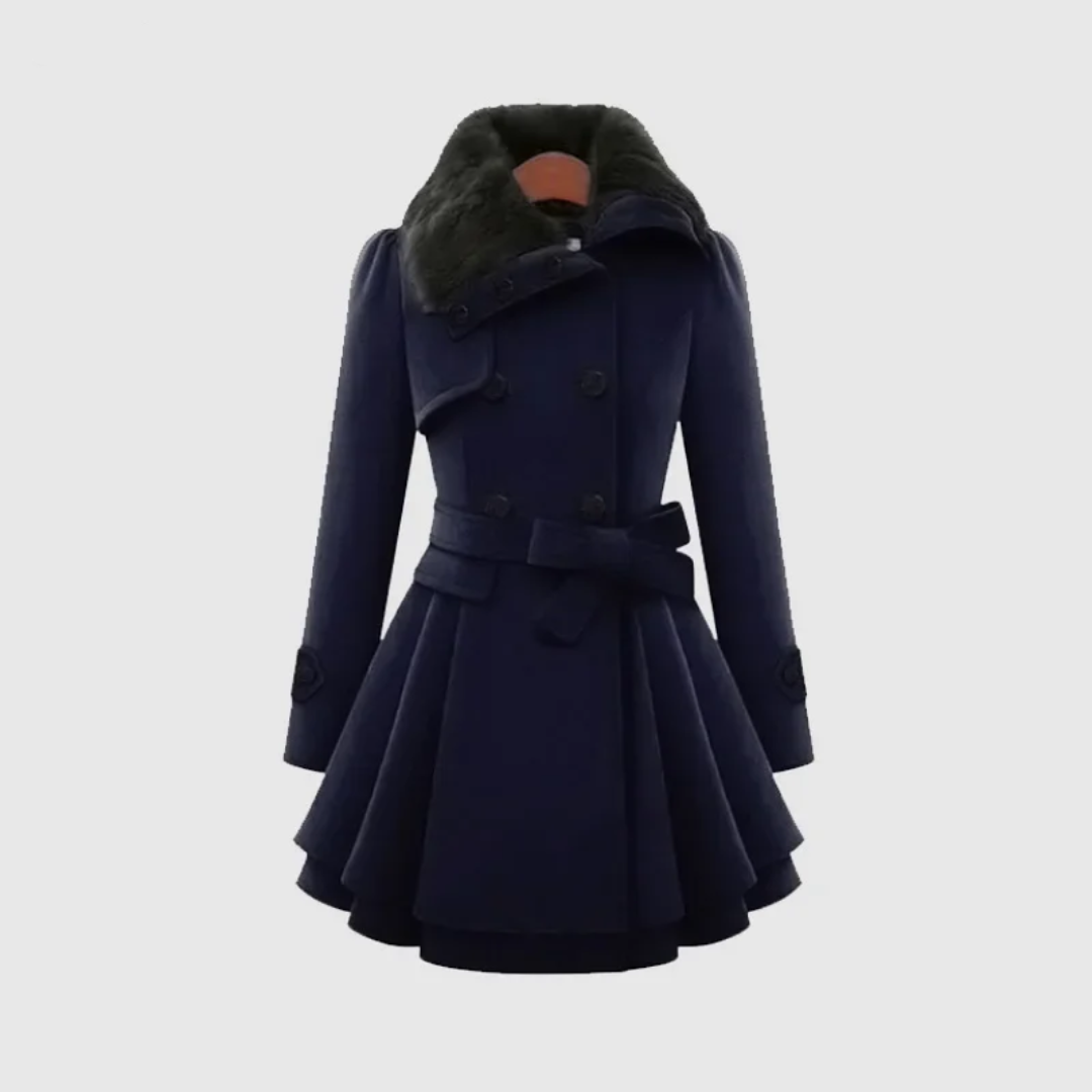 Kendall | Luksusowy płaszcz z futrzanym kołnierzem