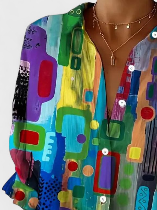 Rose™ | Elegancka Bluzka w Geometryczny Wzór